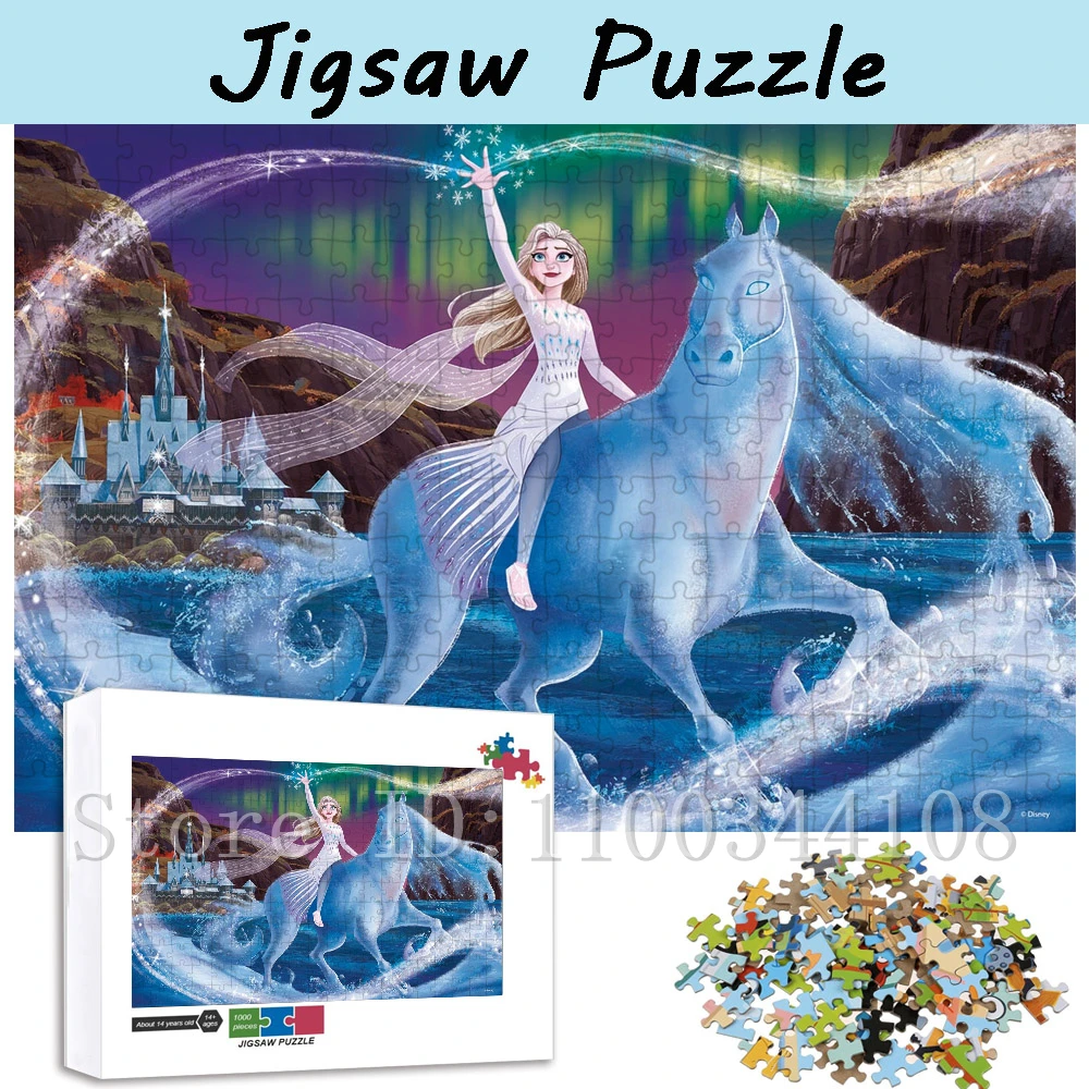 

Пазлы с мультяшными фильмами Disney «Холодное сердце», 108/300/500/1000 шт., пазлы принцессы Эльзы для девочек, интеллектуальные игры, игрушки
