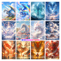 DIY Chinese Dragon Rhinestone Embroidery AB Diamond Painting Animal Mosaic Cross Stitch Handmade Gift Home Decoration