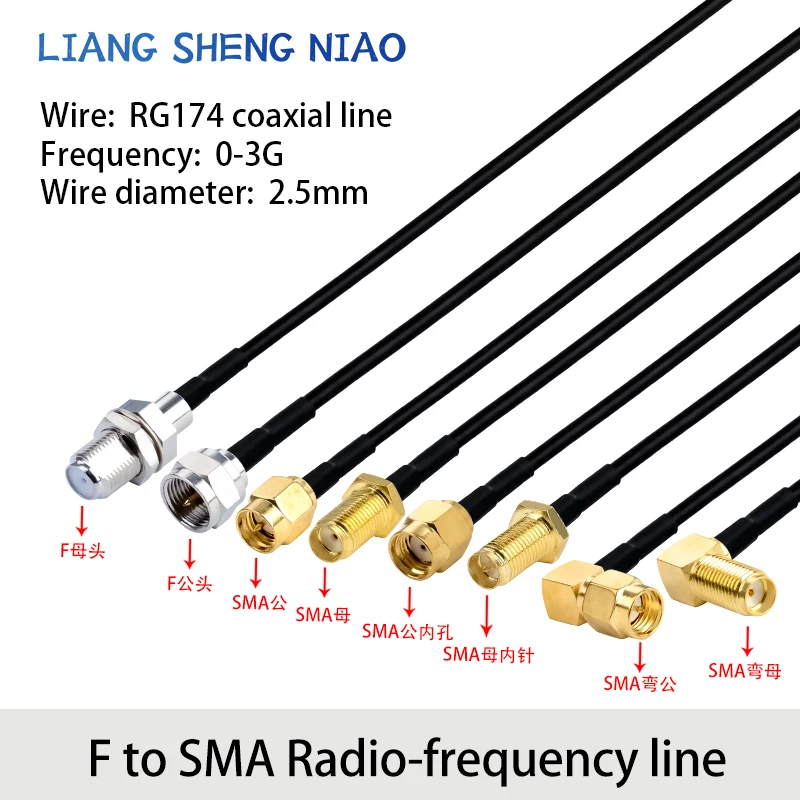 

Кабель-адаптер RG174 линия радиочастотного адаптера, штекер и гнездо SMA, разъем F-SMA, кабель-удлинитель для подключения сигнала антенны