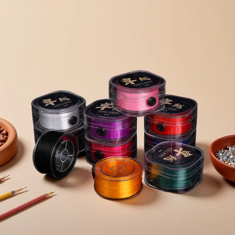 0.8mm 탄성 스레드 코드 플랫 크리스탈 라인 나일론 고무 스트레치 코드 로프 쥬얼리 만들기 구슬 팔찌 목걸이 문자열