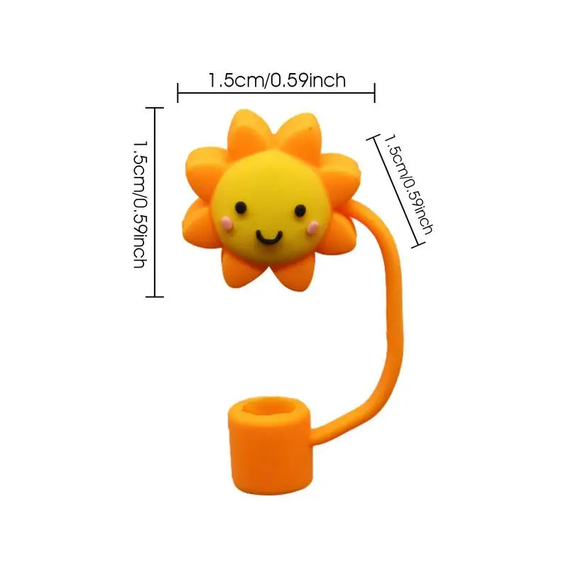 Cup Straw Cover Colorful Silicone Straw Lid Silicone Straw Caps Reusable Straw Protector For Home School Studio Travel