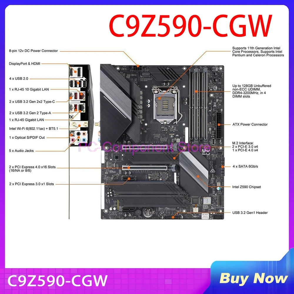 Server Motherboard For Supermicro PCIE 4.0 C9Z590-CGW