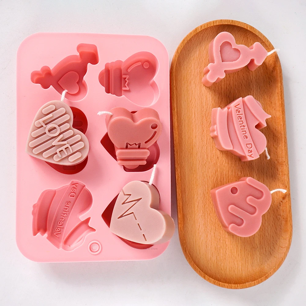 Multicavity Love Heart Soap Silicone Mold DIY Candy Biscuit Mould Love Ice Tray Baking Tool Gift Love Fondant Cake Candle Molds