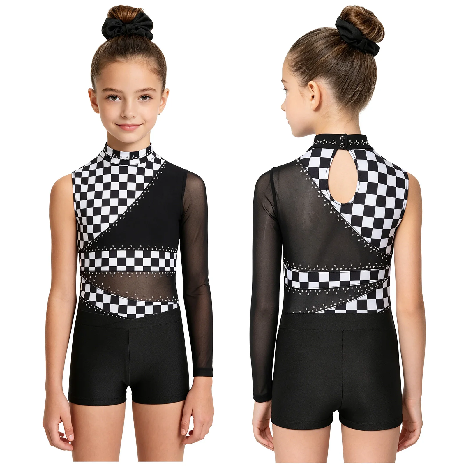 

Детские комплекты для балета и гимнастики для девочек: танцевальный комбинезон со стразами и шорты для школьных выступлений, весенних представлений и ночных мероприятий