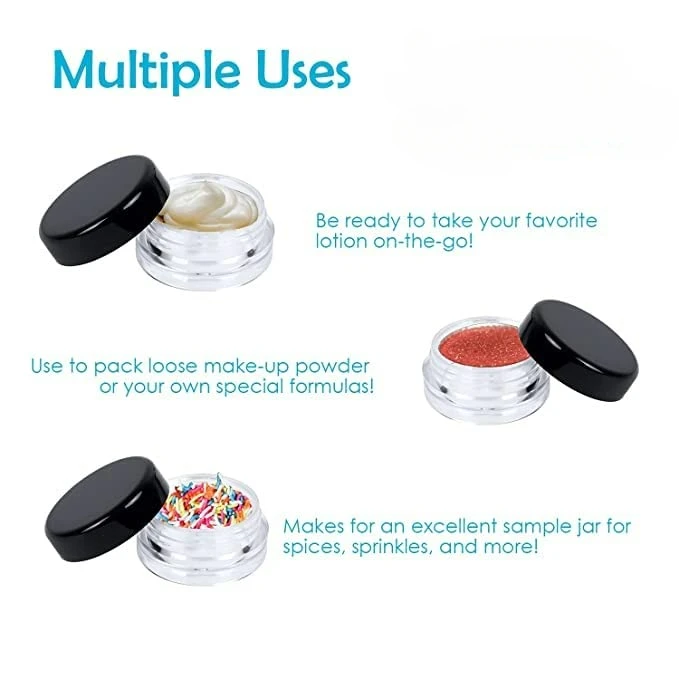 3PCS 3g Cosmetics Sample Round Bottom Cream Box Small Jar Sub-bottling Empty Container for Cosmetics lotion Nail Powder Spices