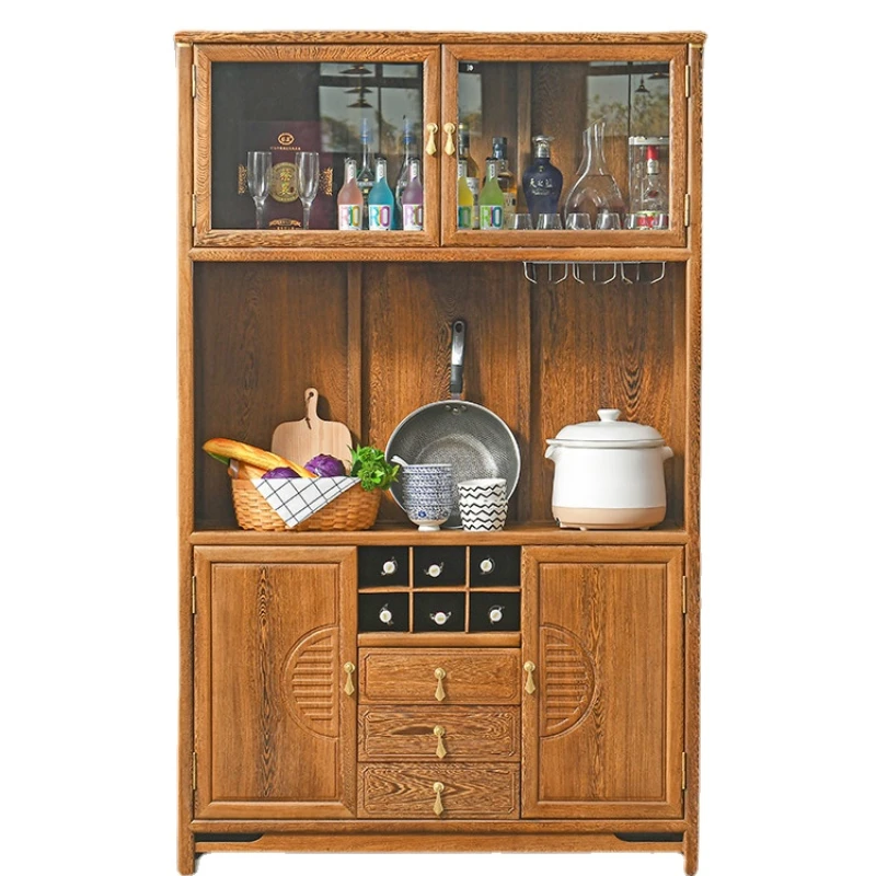 Hxl Chicken Wing Wood Yunxing Wine Cabinet Tempered Glass New Chinese Style Rosewood Bookcase Solid Wood