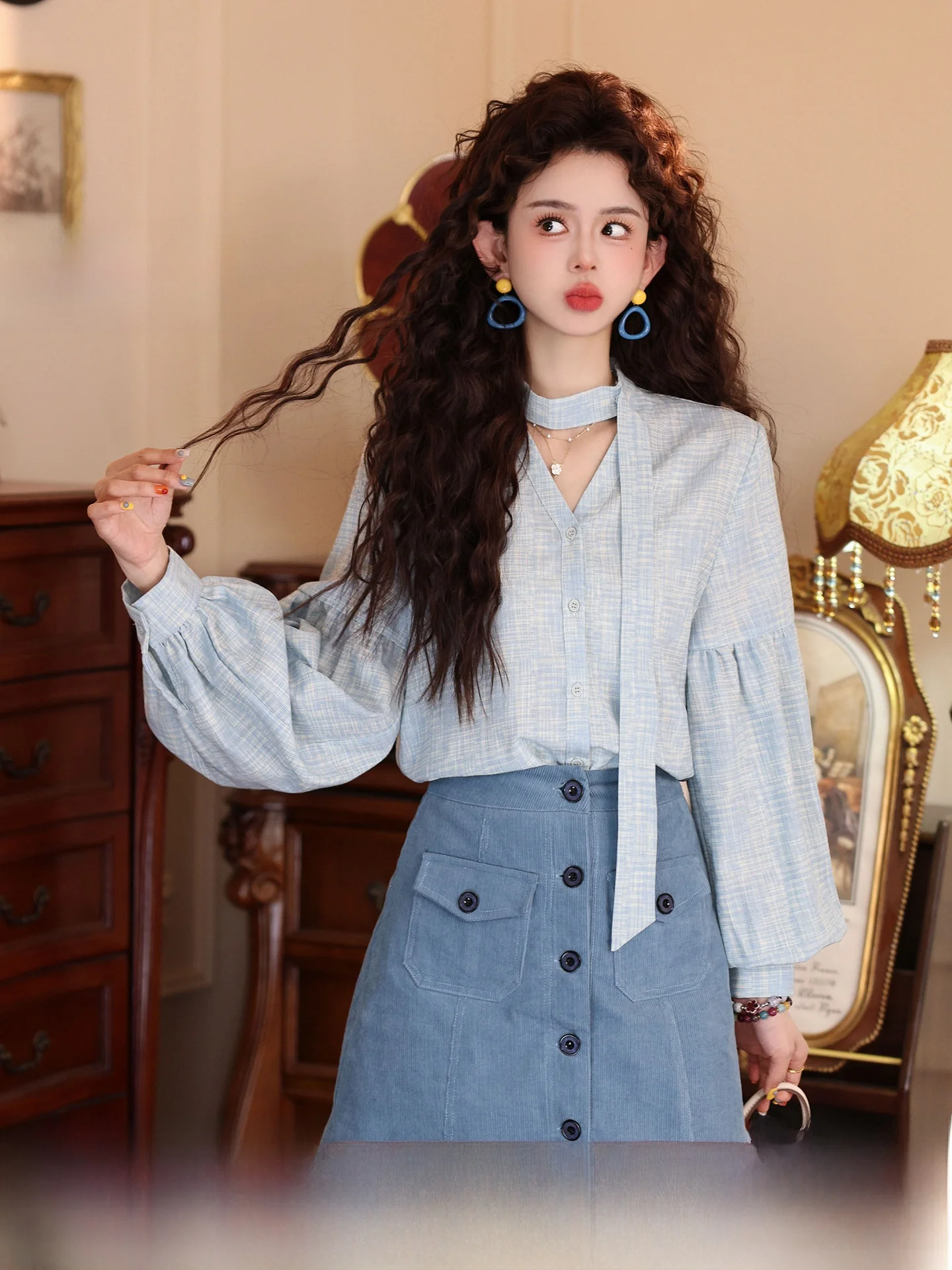 

Новая женская рубашка Chen Jiajie Snowmelt Str Early Spring New Sle с длинным рукавом, свободного кроя, универсальная, в винтажном стиле