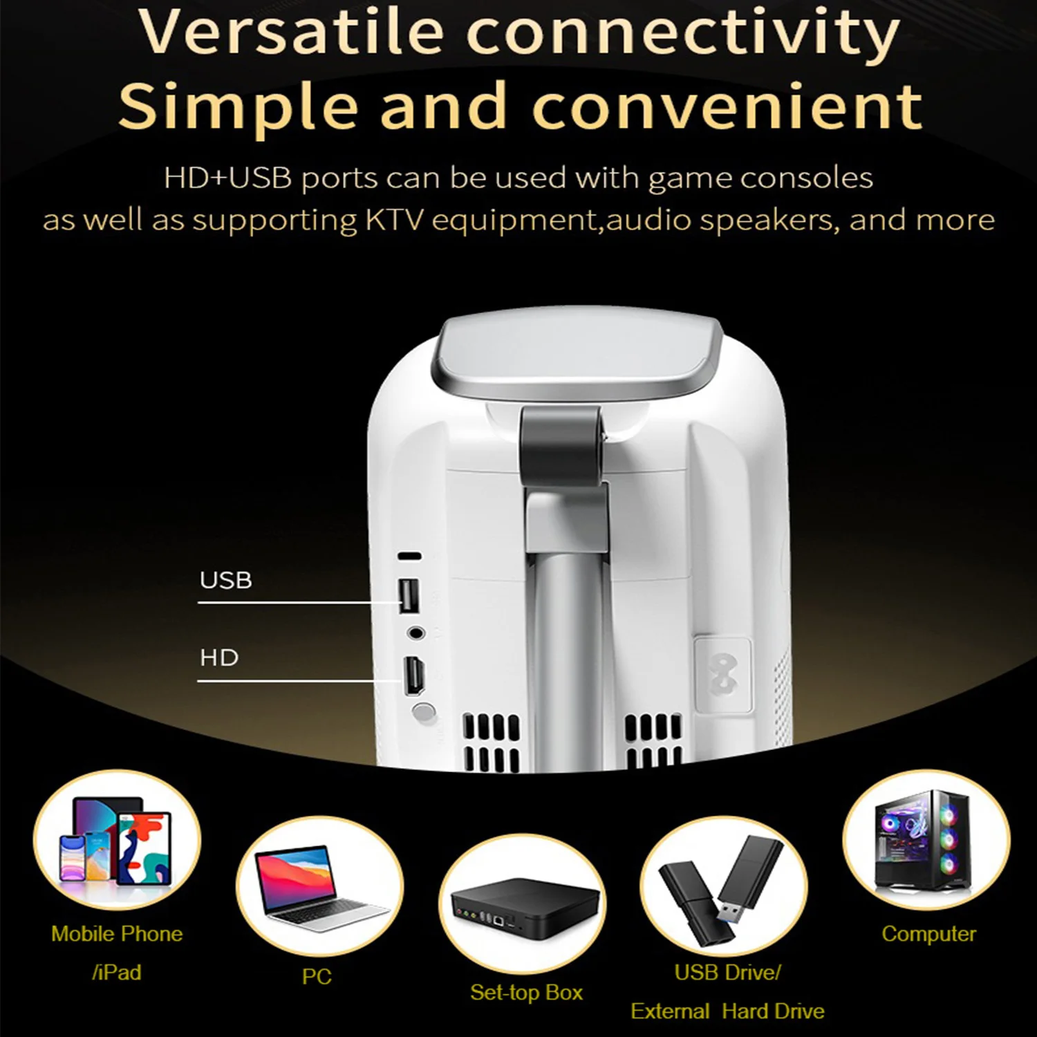 جهاز عرض WESOPRO الذكي الصغير المخفي للرفع 4K محمول مع واي فاي 6 بلوتوث 5.0 أندرويد 13 مسرح منزلي كيستون تلقائي #6