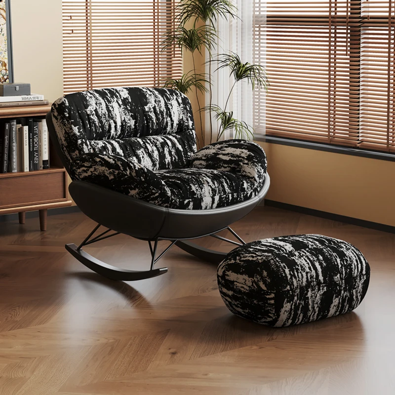 Single Wood Recliner Sofa Rocking Fabric Leisure Lazy Black Sofa Lounge Sleeper Sedie Da Soggiorno Living Room Furniture