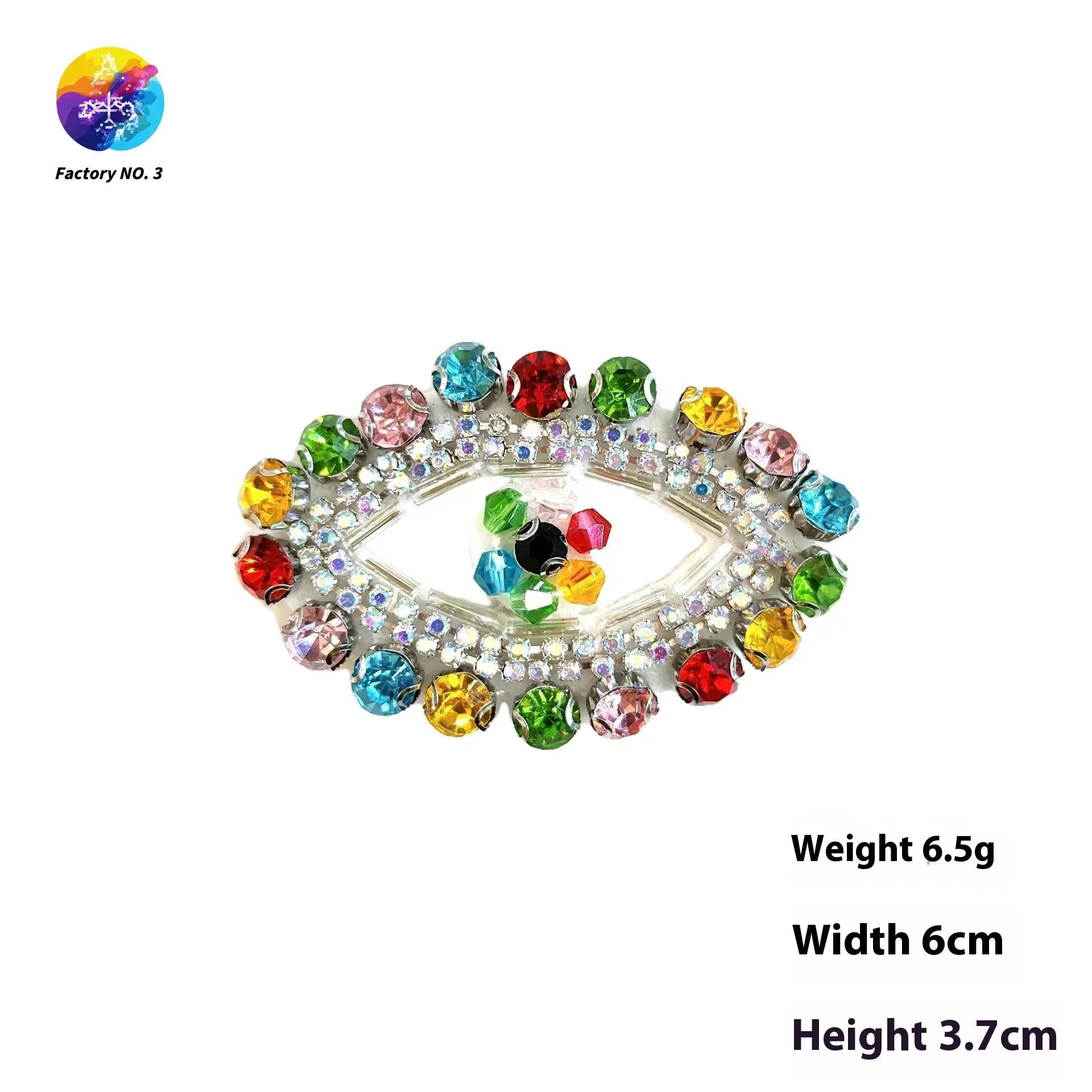 Cross-border New FIY Gem Eye Handmade Bead Cloth Sticker, Clothing, Luggage Accessories Accessories DIY Cloth Sticker