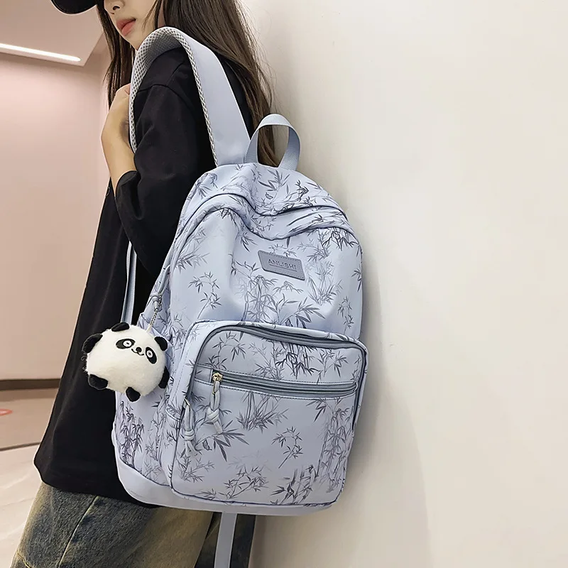 

​​2025 Chinese Style Backpack Lightweight Waterproof School Bag for Women Large Capacity Commuter Rucksack Trendy Anti Stress