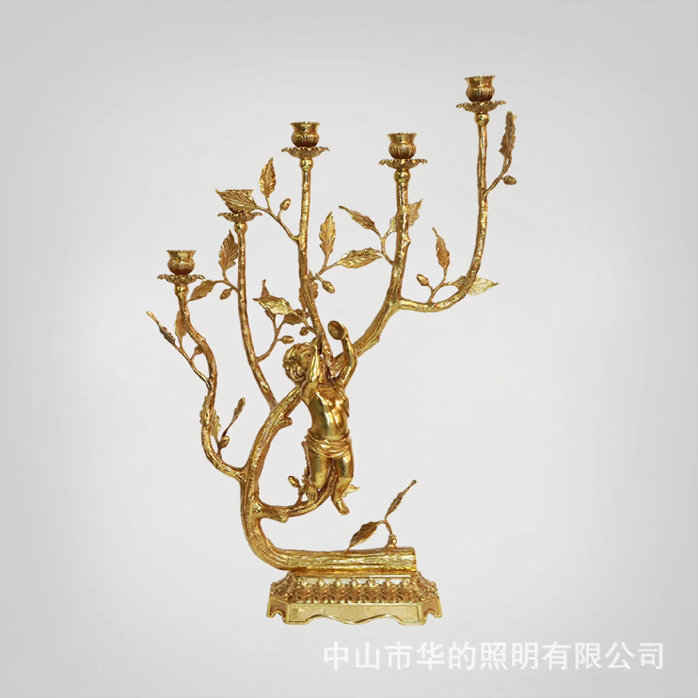 French Traditional Living Room Decoration Brass Angel Candle Holder Ornament Art Retro Entrance Decoration Ornament