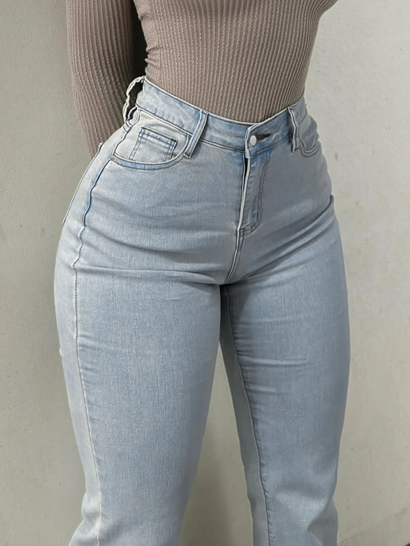

American Street Style Stretch Slimming Butt-Lifting Denim Pants 2026 Spring New Arrival Women's High Waisted Flare Denim Pants