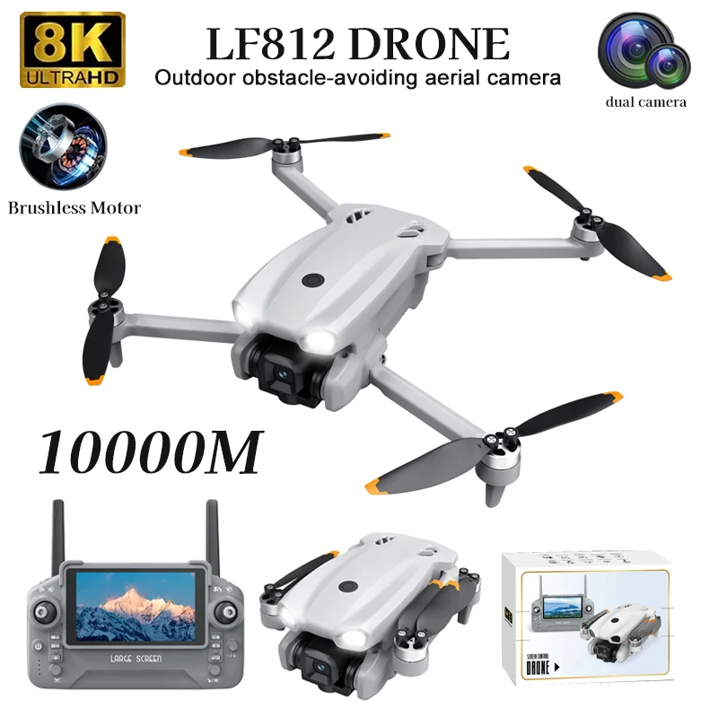 NEW LF812 Drone 4K/8K Professional HD Camera Optical Flow Altitude Hold 5G WiFi FPV Safe Quadcopter Toys Gifts For Kids Beginner