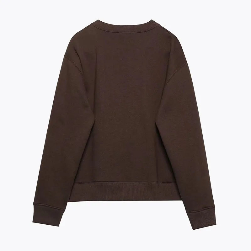 Moda menina imprão mole solto ajuste manga longa em torno do pescoço estilo de deslocamento inverno nova chegada roupas...