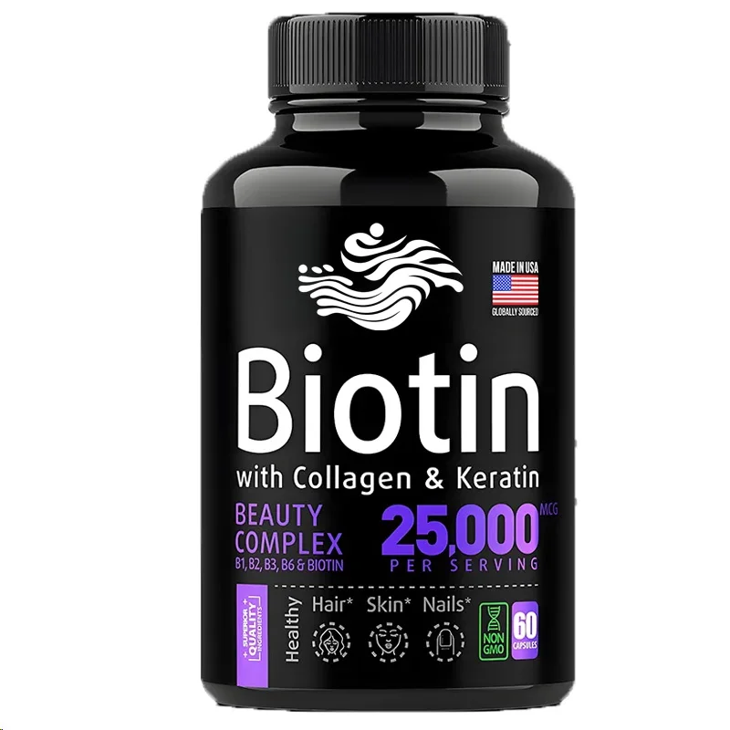 Biotin Collagen And Keratin Supplements -hair, Skin,and Nail Vitamins Suitable For Women And Men, Capsules Promote Immune