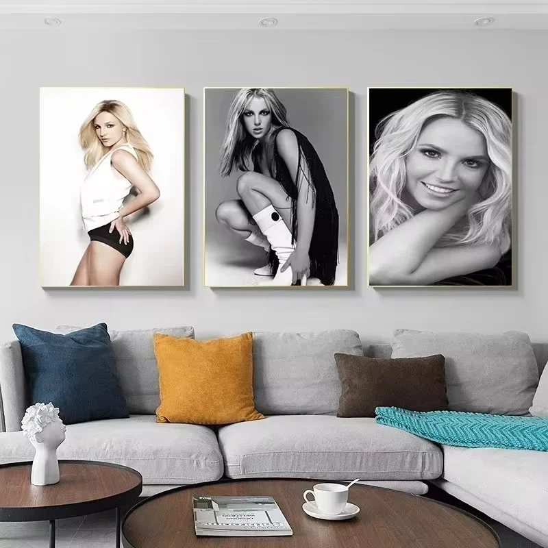 Singer Britney Spears Charming and Sexy Poster Prints Canvas Painting Wall Art Pictures for Livng Bedroom Home Decor Fans Gift