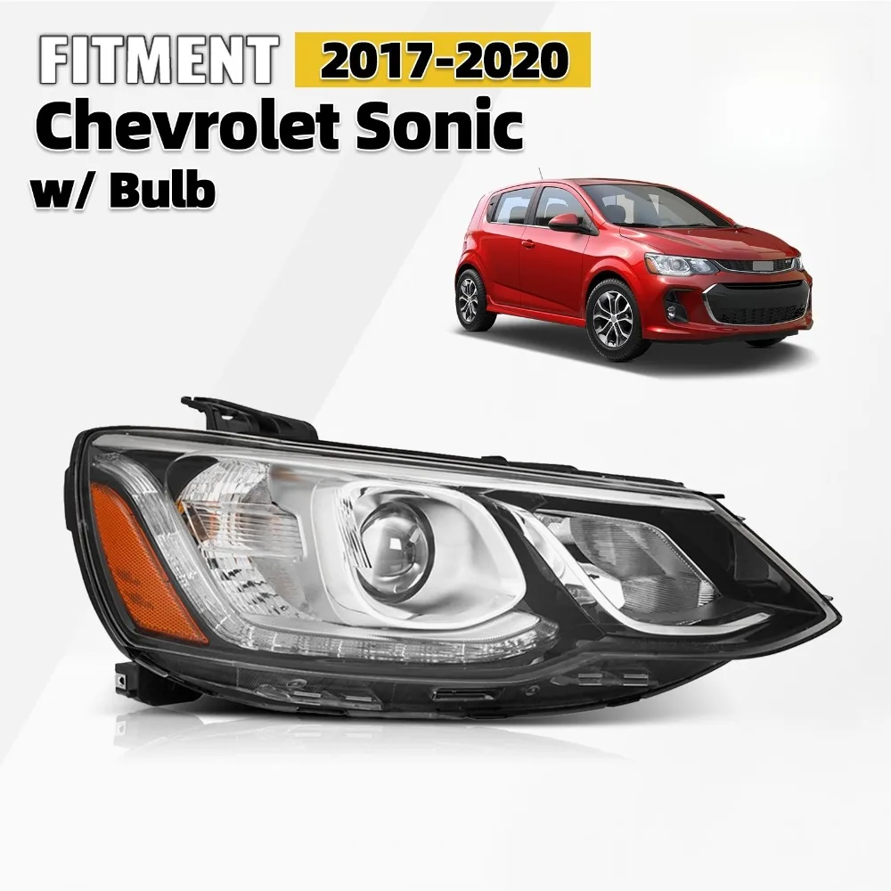 Halogen Projector Headlight For 2017-2020 Chevrolet Sonic W/Bulb Passenger Right