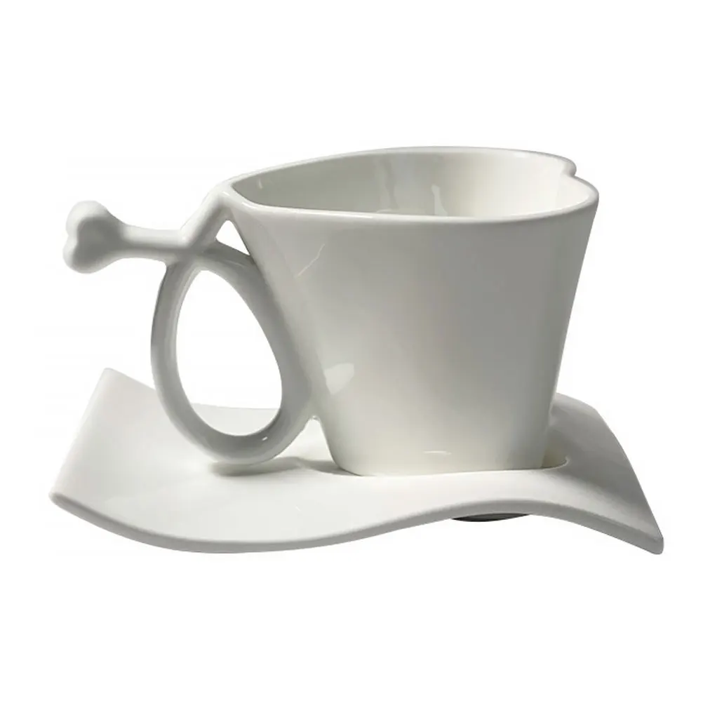 

1Set Ceramic Coffee Cup Saucer Porcelain Tea Cup Kit Comfortable Handle for Home and Cafe Ceramic Tableware