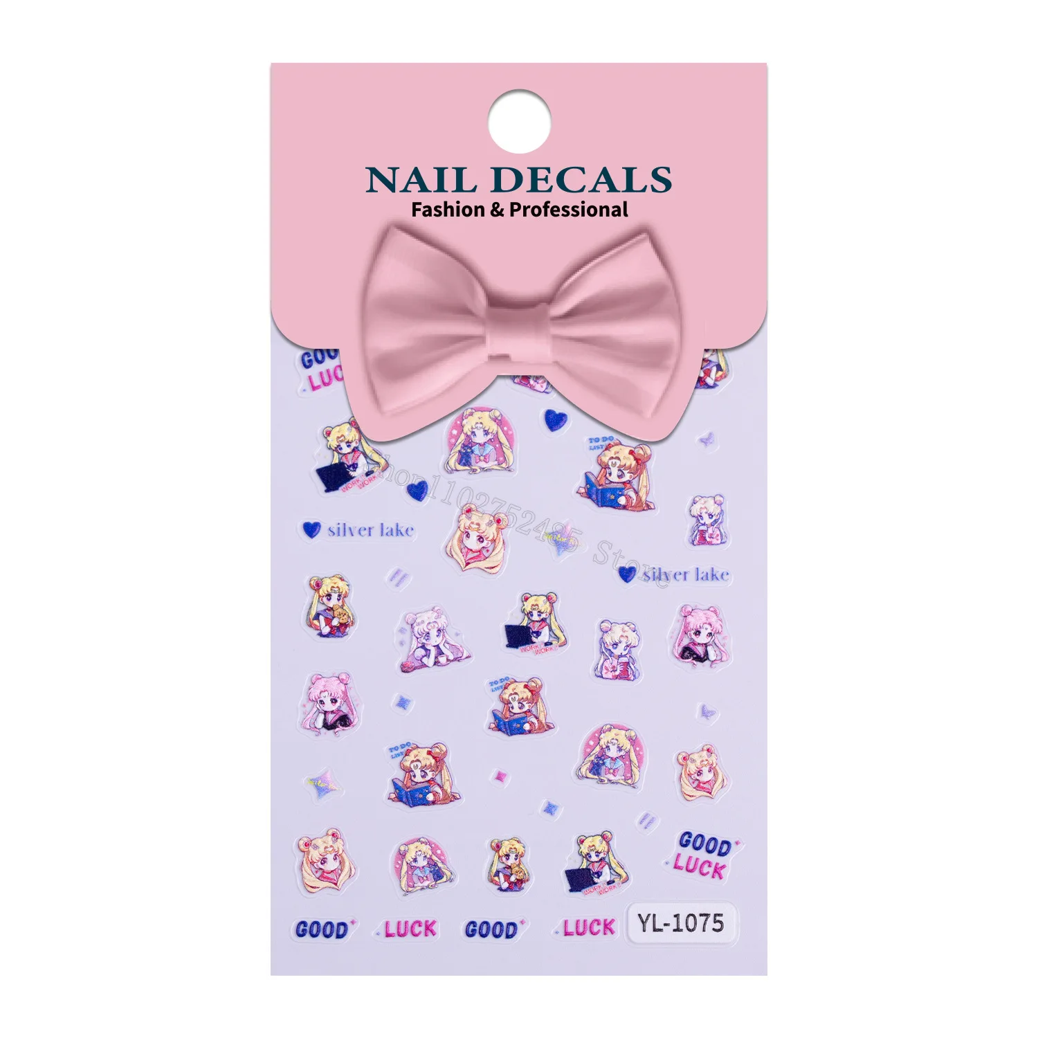 漫画アニメセーラーズムーン 5D レリーフネイルステッカーファッションガールズマニキュア爪アーティスト装飾ステッカー女性フルデカールギフト