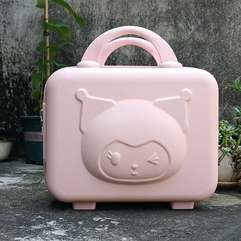 الكرتون المحمولة حقيبة فتاة 14 بوصة سانريوس جديد حقيبة مستحضرات التجميل Kuromi صندوق تخزين صغير الإبداع تذكارية هدية صندوق