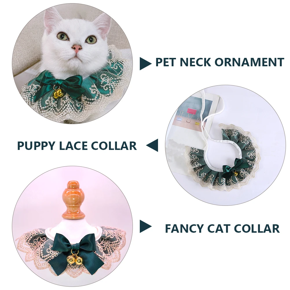 

Scarf Necklace Padded Cotton Polyester for Cats Dogs Cute Collar Decorative Kitten Costume Fancy Puppy Lace Pet Neck Ornament