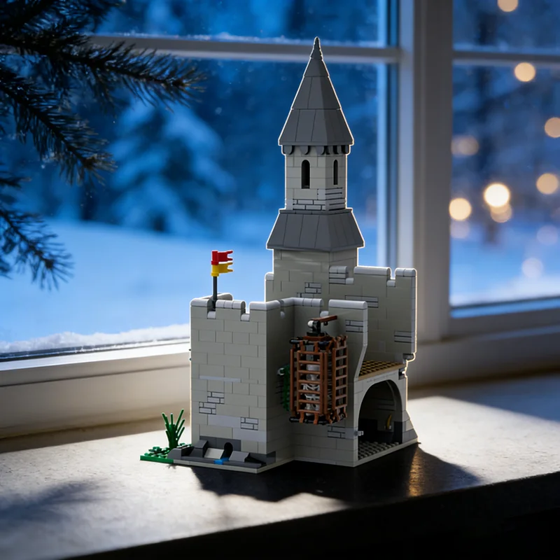 

646pcs MOC Chapel Add Lion Castle Knights Model Building Blocks Toys Architecture Christmas Gifts Creative Idea Education Brick