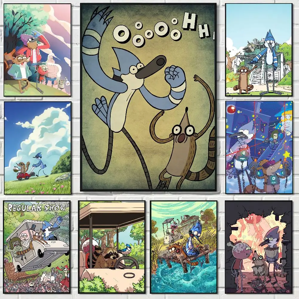 Anime Regular Show Aesthetic Poster Room Home Decoration Paintings Hanging Classic Birthday Gifts