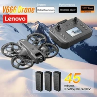 Mini Dron Lenovo V666 4K Profesional con Cámara Dual 8k, Evitación Inteligente de Obstáculos, Quadcopter sin Escobillas, Juguete RC para Niños