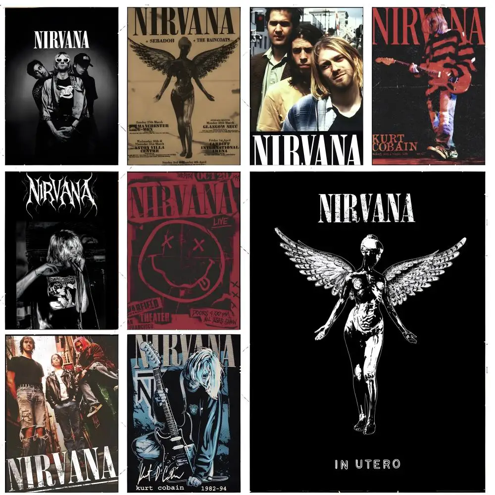grunge rock artwork N-Nirvana Poster Premium Decor Art & Gift for Household Lounge Home Ornaments