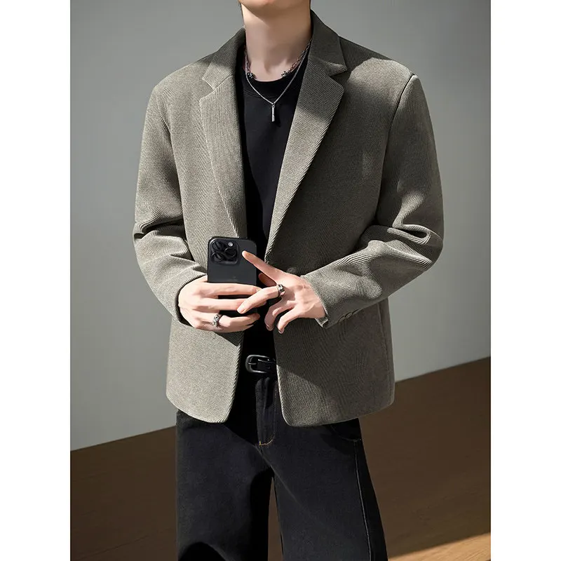 

Blazer Jacket Men Clothing 2026 New Simple All Match Plain Color Men's Casual Blazers One Button Comfortable Suit Coats Man 3XL