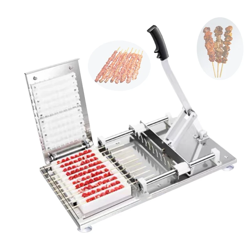 Manual Mutton Shashlik Skewer Machine Small Barbecue Kebab Skewer Making Machine