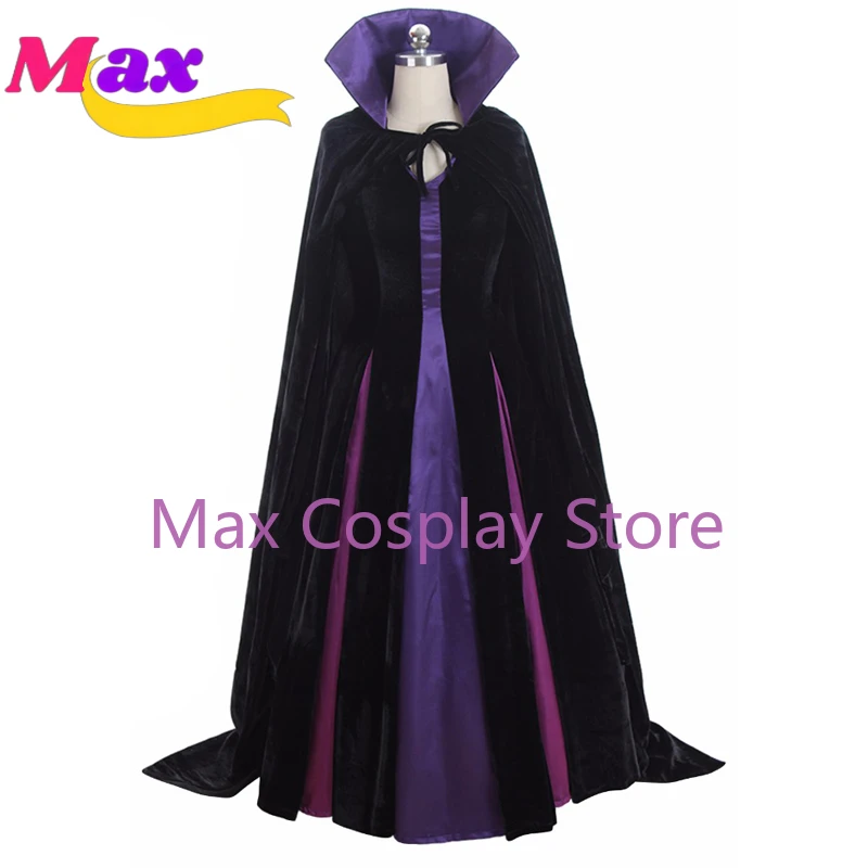 Max Cosplay Costume Evil Queen Cosplay Dress With Cape Customized size