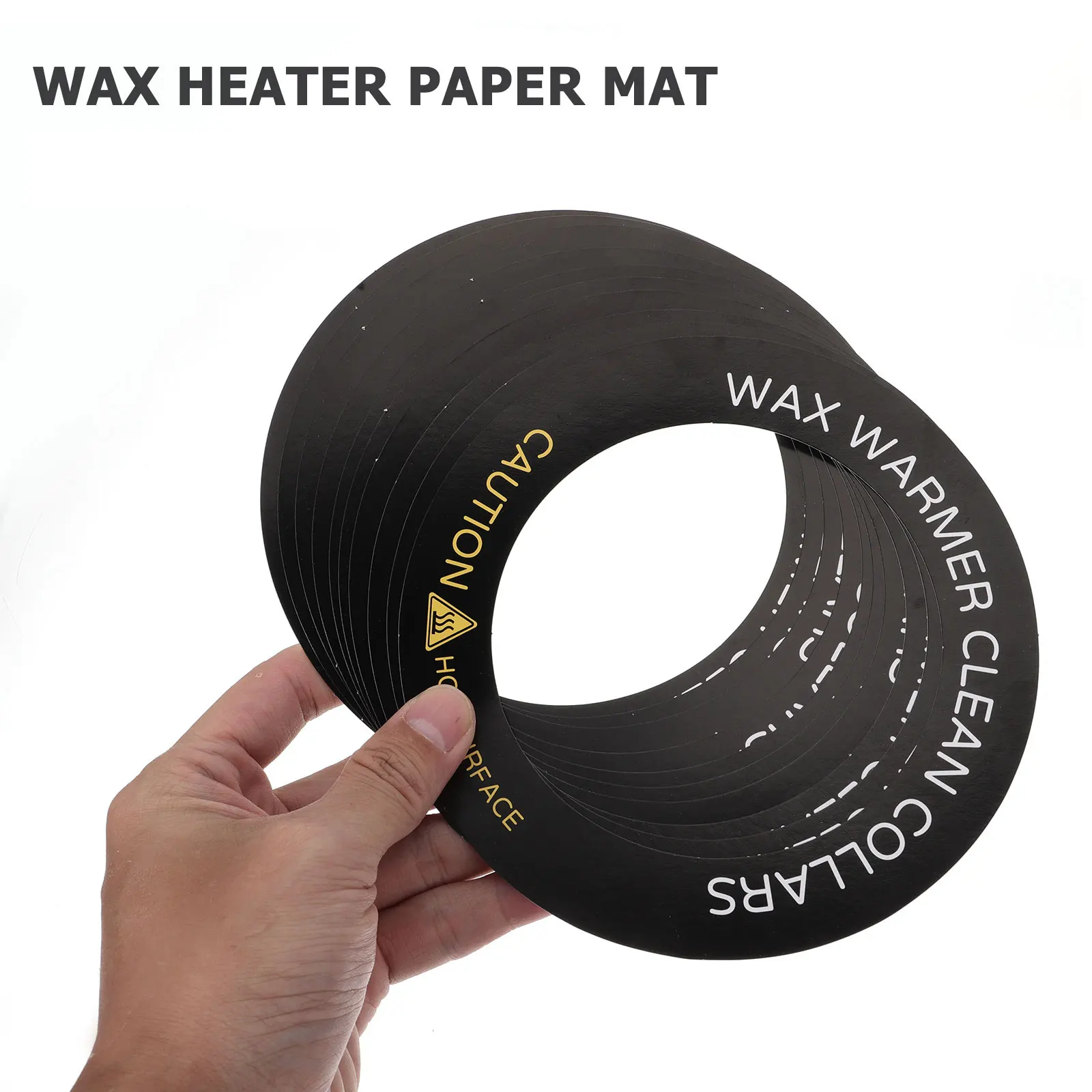 

50pcs Wax Heater Anti-Stain Rings For Hair Removal Machine Black Replacement Paper Mat Accessory Waterproof Pads