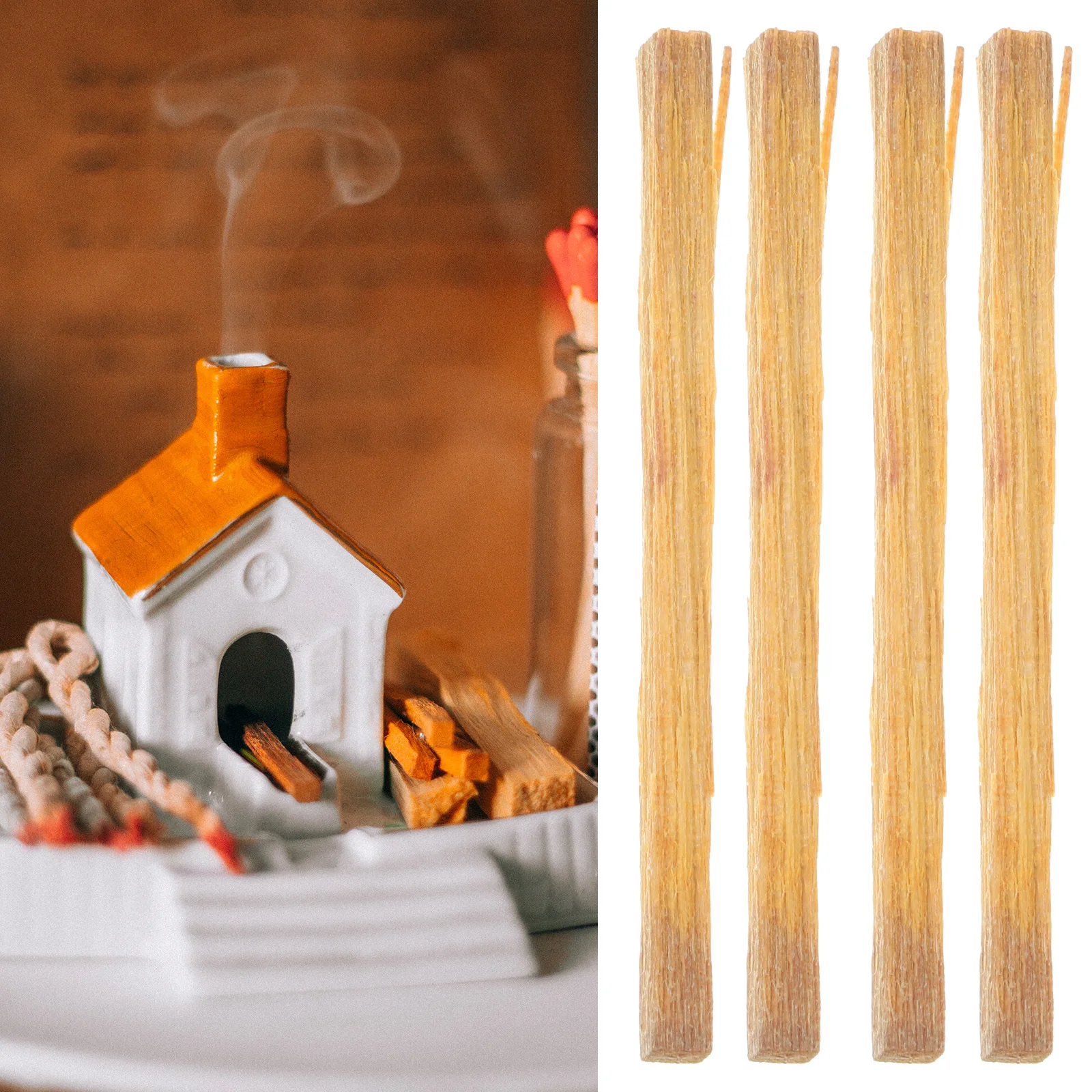 

Natural Sandalwood Wood Incense Sticks Set Long-Lasting Fragrance Soothing Aroma for Meditation Home Aromatherapy