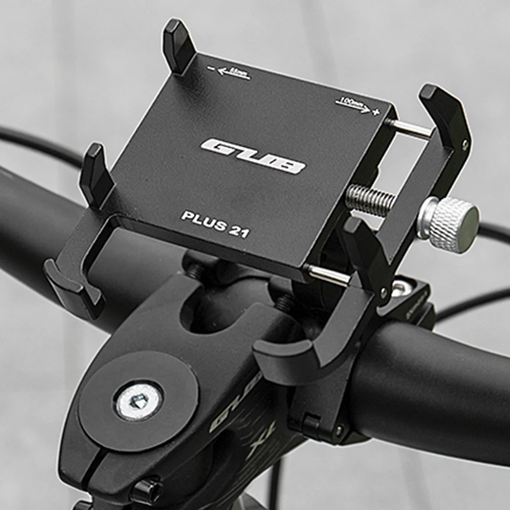 GUB PLUS 21 Motorcycle Bike Phone Holder Aluminum Alloy Cell Phone Holder Bracket Rotatable Adjustable Anti-slip for 22.2-31.8mm