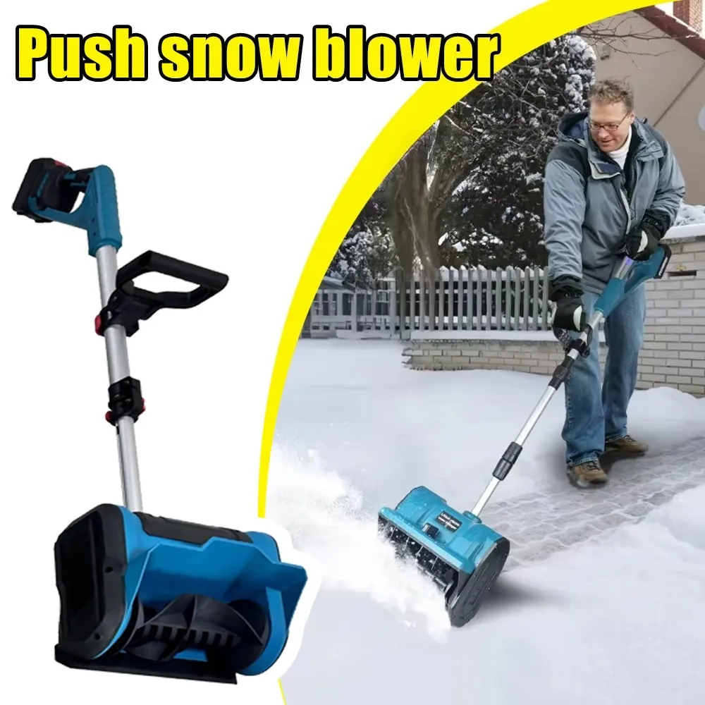 1 Pcs Winter Hand-push Snowplow Mini Snowplow Widened And Thickened Compatible With Makita 21V Batteries (battery Not Included)