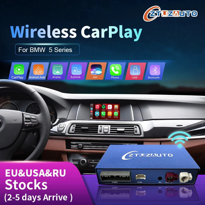 

For BMW 5 Series 530Le 2015-2020 Wireless CarPlay Android Auto Decoder with Mirror Link AirPlay Navigation Car Play Functions