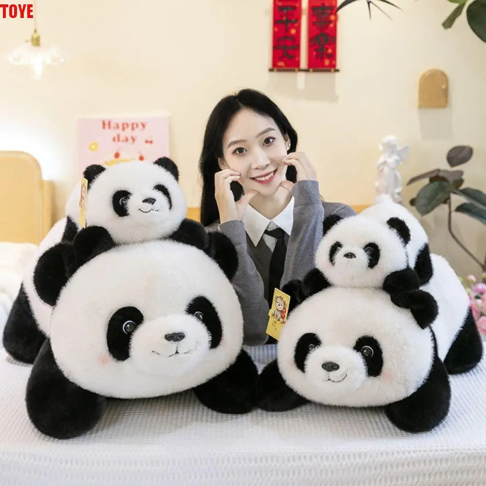 

Sitting Posture Panda Plush Toys Fluffy Crouching Posture Panda Stuffed Doll Lovely Cartoon Soft Panda Plush Doll Kids Gift