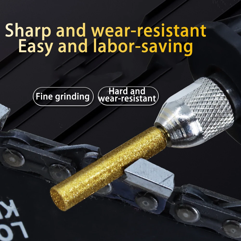 5개입 연마 비트 4/4.8/5.5mm 체인톱 샤프너 스톤 파일 체인톱 연마 도구 폴리싱 및 각인용