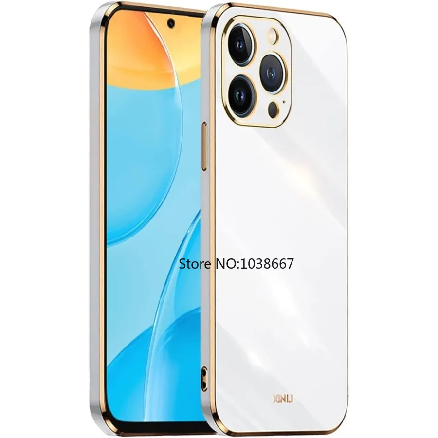 Case for iPhone 13 Pro Max 17 16 Plus 15 11 12 13 14 XR X XS Max Soft TPU Silicone Color Protective Case Electroplated Frame