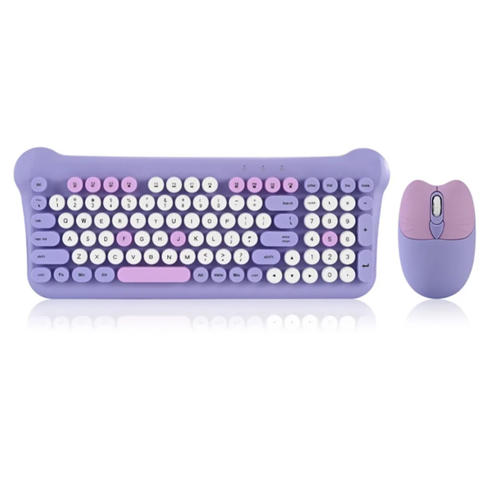 Cute Mixed Color Wireless Punk Lipstick Keyboard Mouse Set Office Cross-Border Universal For Yixin919 (002)