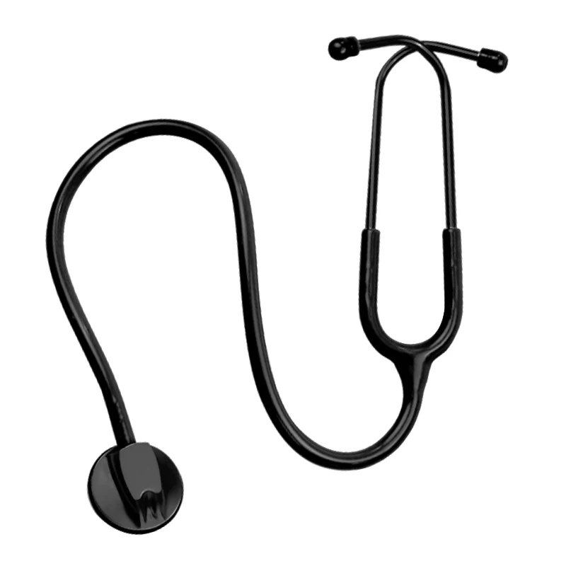 Todo negro médico de cardiología Estetoscopio profesional médico corazón estetoscopio enfermera estudiante equipo médico dispositivo