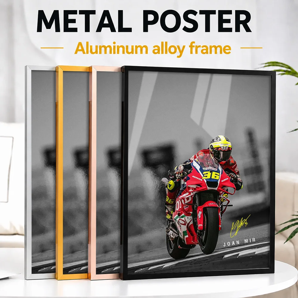 Joan Mir MotoGP Metal Poster With Aluminum Alloy Frame Customized Photo Bold Rider Style Wall Art For Garage Memorable Fan Gift