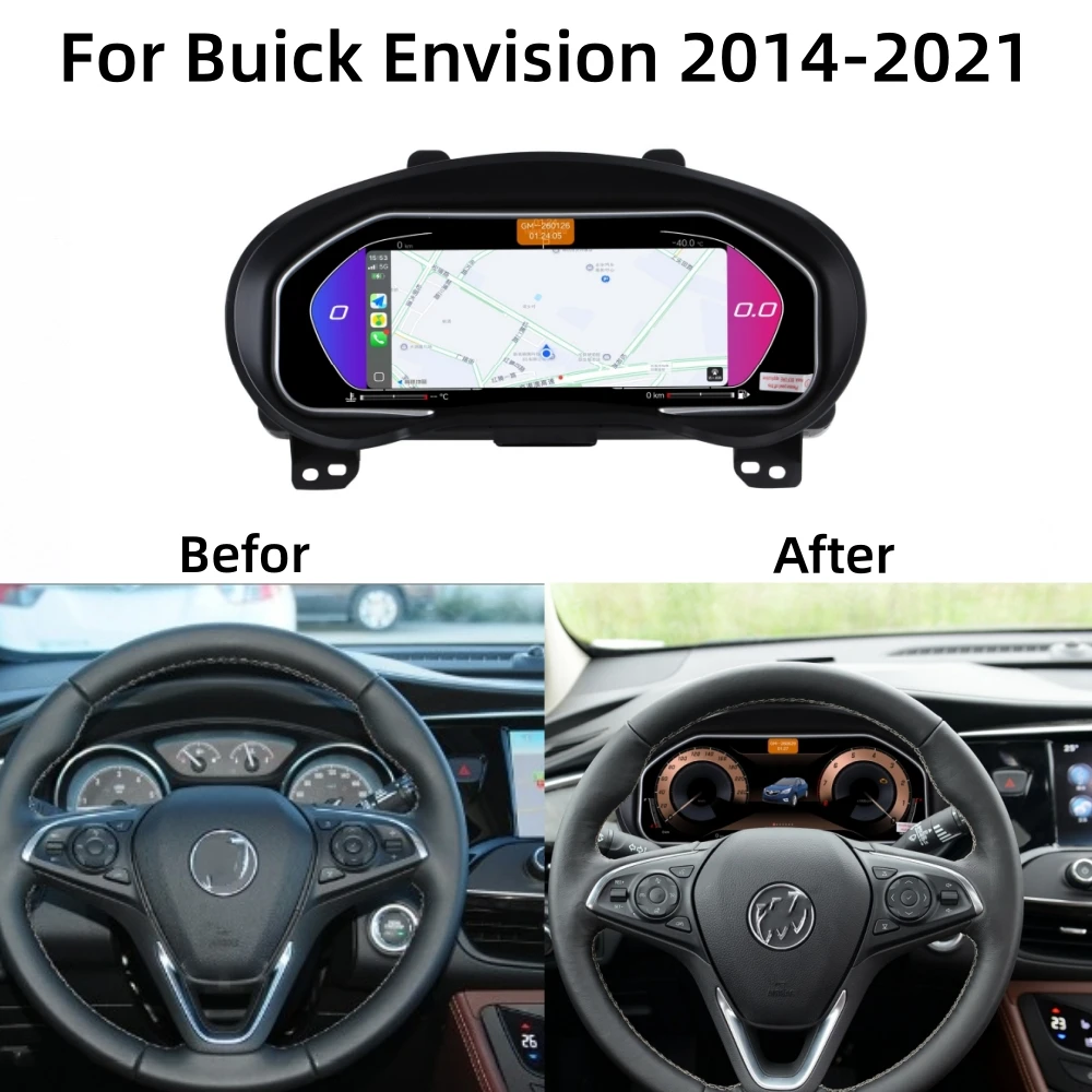 LCD Android Screen For Buick Envision 2014-2021 Speedometer Car Digital Cluster Virtual Cockpit Dashboard Instrument Panel