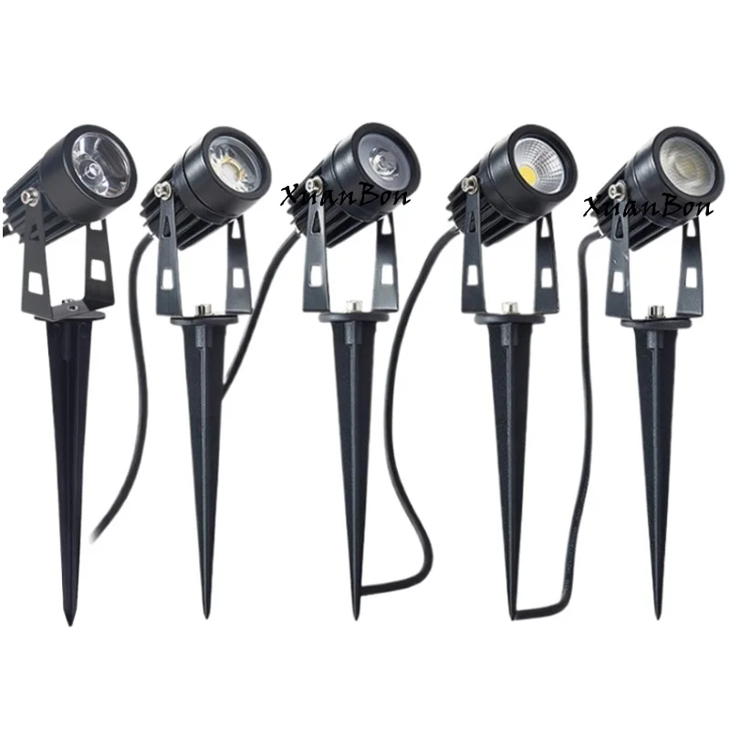 LED Garden Lights 3W 5W Outdoor LED Waterprof Lawn Lamp AC85-265V 12V Landscape Spike Bulb IP65 Led Light Garden Path Spotlights
