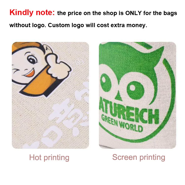 50pcs/Lot Natural Cotton Bags Big Drawstring Gift Pouches For Party Christmas Packaging Home Storage Organizer Sacks Custom Logo