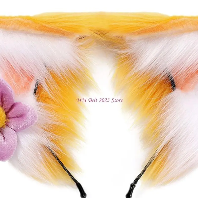 49ME Niedlicher Fuchs Linabell Ohrform Haarband Damen Stirnband Live-Übertragung