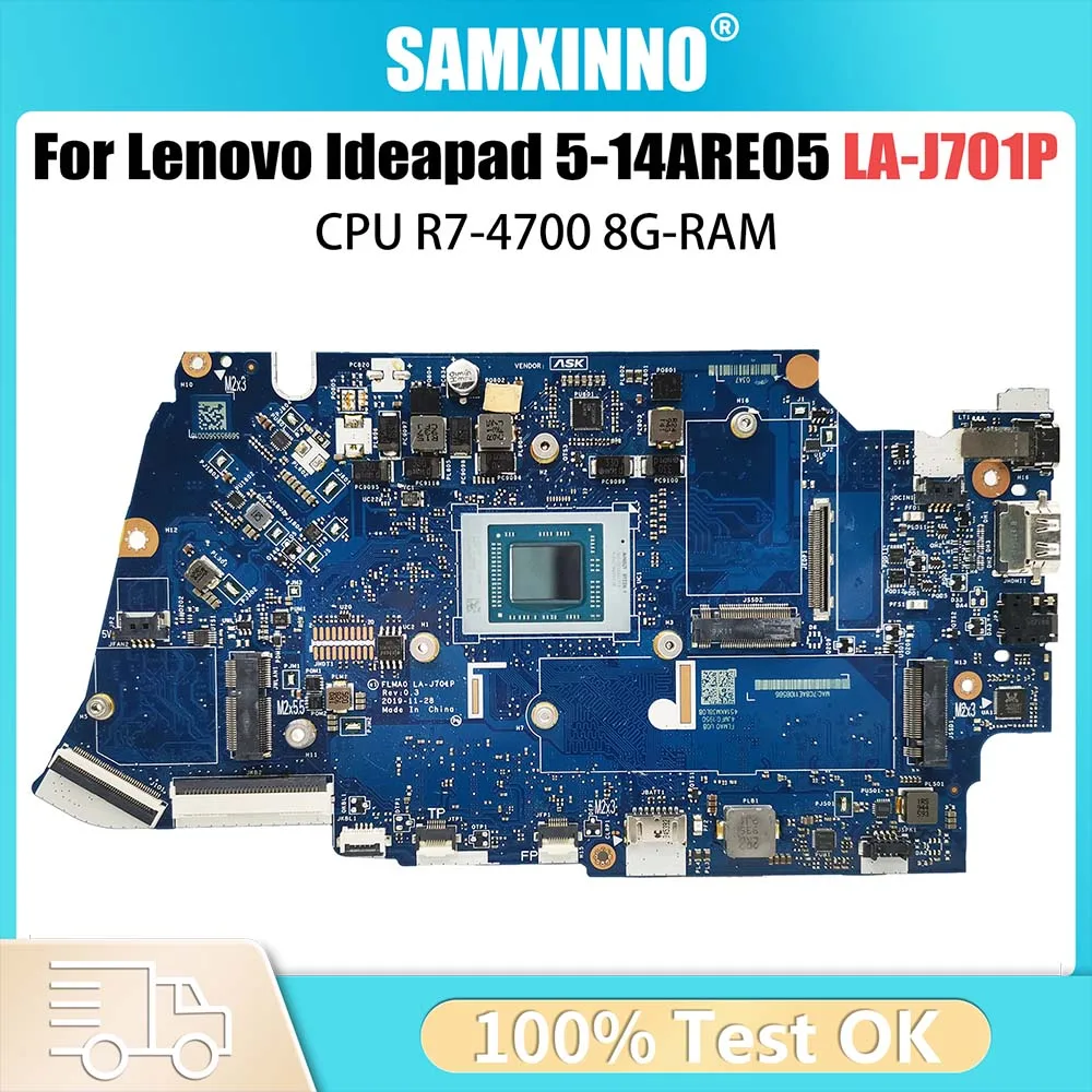 

Computer Mainboard For Lenovo Ideapad 5-14ARE05 LA-J701P Laptop Motherboard With AMD R7-4700 CPU 8G-RAM,100% test OK