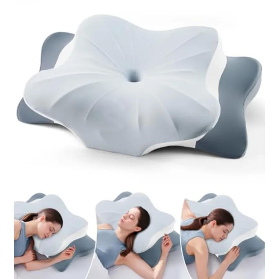 

Cervical Pillow for Neck and Shoulder, Cooling Contour Memory Foam Pillow for Pain Relief, Ergonomic Neck Support Pillow for Si